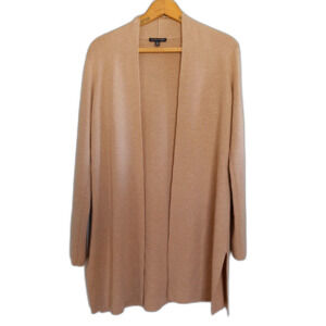 Eileen Fisher  XS/TP brown open cardigan italian yarn beige